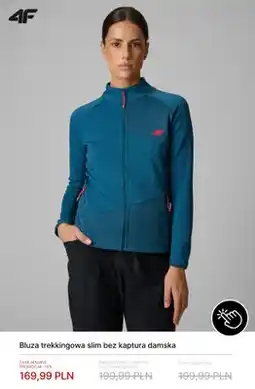 4F Bluza trekkingowa slim bez kaptura damska 4F oferta