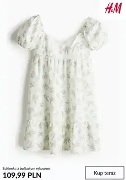 H&M Sukienka z bufiastym rękawem H&M oferta