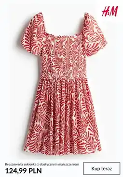 H&M Sukienka kreszowana z elastycznym marszczeniem H&M oferta