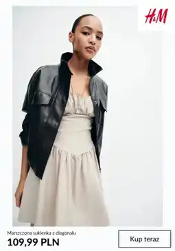 H&M Sukienka marszczona z diagonalu H&M oferta