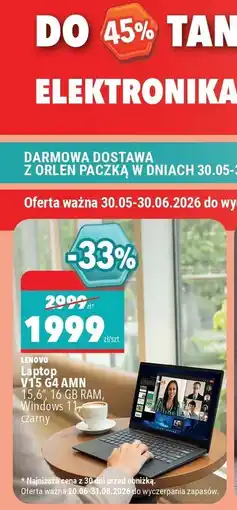 Biedronka Lenovo Laptop V15 G4 AMN 15,6, 16 GB RAM, Windows 11, czarny oferta