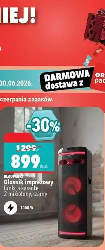 Biedronka Blaupunkt Głośnik imprezowy funkcja karaoke, 2 mikrofony, czarny oferta