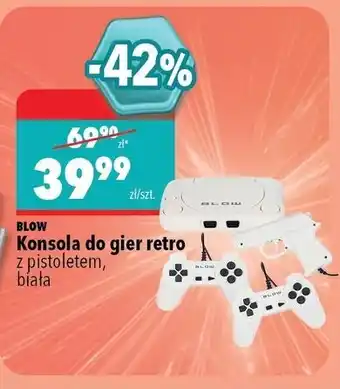 Biedronka Blow Konsola do gier retro z pistoletem, biała oferta