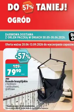 Biedronka Jumi Krzesło brazylijskie z frędzlami i poduszkami, grafitowe oferta
