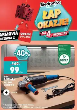 Biedronka NITEO Szlifierka kątowa sieciowa oferta
