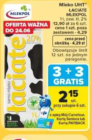 Carrefour Mleko UHT ŁACIATE oferta
