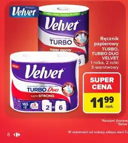 Carrefour Ręcznik papierowy Velvet Turbo, Turbo Duo oferta