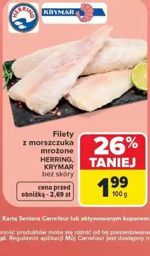 Carrefour Filety z morszczuka mrożone HERRING, KRYMAR oferta