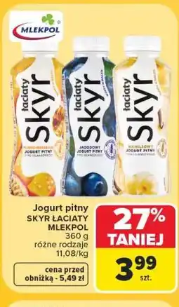 Carrefour Jogurt pitny SKYR ŁACIATY MLEKPOL oferta