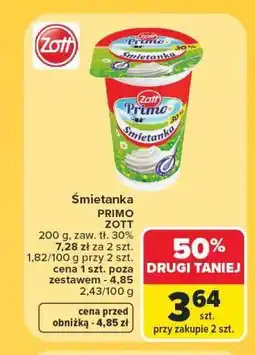 Carrefour Śmietanka PRIMO ZOTT oferta
