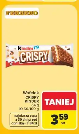 Carrefour Wafelek CRISPY KINDER oferta