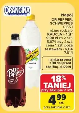 Carrefour Napój DR PEPPER, SCHWEPPES, ORANGINA oferta