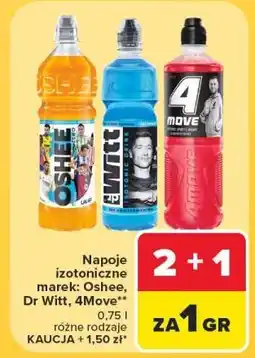 Carrefour Napoje izotoniczne Oshee, Dr Witt, 4Move oferta
