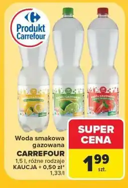 Carrefour Woda smakowa gazowana Carrefour oferta