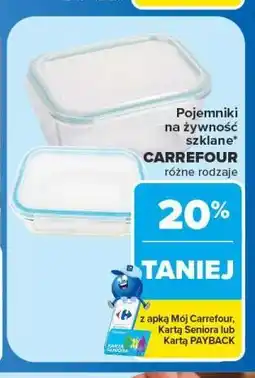 Carrefour Pojemniki na żywność szklane CARREFOUR oferta