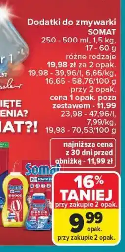 Carrefour Dodatki do zmywarki SOMAT oferta