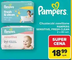 Carrefour Chusteczki nawilżane PAMPERS SENSITIVE, FRESH CLEAN oferta