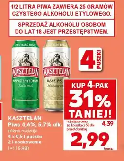 Kaufland Kasztelan Piwo 4,6%, 5,7% alk oferta