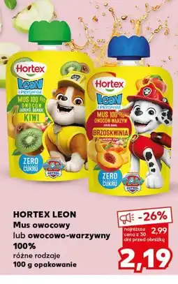 Kaufland Hortex Leon Mus owocowy lub owocowo-warzywny 100% oferta