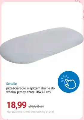 Prześcieradło nieprzemakalne do wózka Sensillo jersey szare 35x75 cm