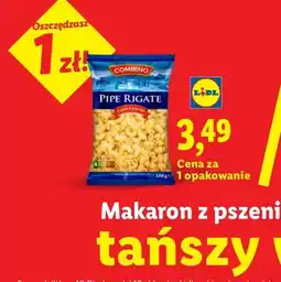 Lidl Makaron z pszenicy durum Combino Pipe Rigate oferta