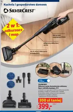 Lidl Odkurzacz ręczny akumulatorowy cyklonowy Aqua z nakładką mopującą Silvercrest oferta
