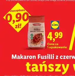 Lidl Makaron Fusilli z czerwonej soczewicy Combino oferta