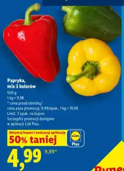 Lidl Papryka mix 3 kolorów Ryneczek Lidla oferta