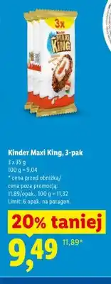 Lidl Baton Kinder Maxi King 3-pak oferta