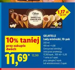 Lidl Lody minirożki Gelatelli 10-pak oferta