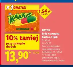 Lidl Lody na patyku Kaktus Nestlé 9-pak oferta
