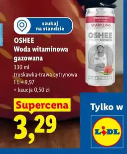 Lidl Woda witaminowa gazowana Oshee truskawka-trawa cytrynowa oferta