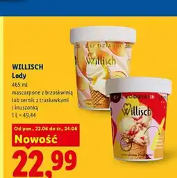 Lidl Lody mascarpone z brzoskwinią Willisch oferta
