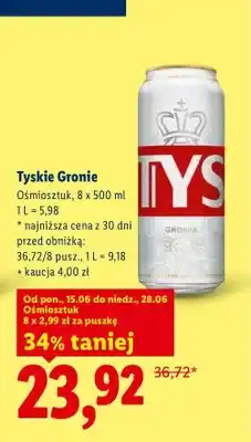 Lidl Piwo Tyskie Gronie 8-pak oferta