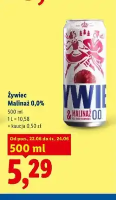 Lidl Piwo bezalkoholowe Żywiec Malinaż oferta
