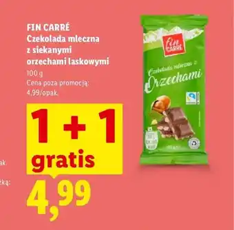 Lidl Czekolada mleczna z siekanymi orzechami laskowymi Fin Carré oferta