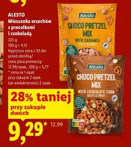 Lidl Mieszanka orzechów z precelkami i czekoladą Choco Pretzel Mix Caramel Alesto oferta