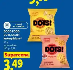 Lidl Snacki kukurydziane DOTS Ketchup Kiss Good Food oferta