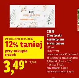Lidl Chusteczki kosmetyczne Cien 2-warstwowe oferta