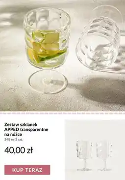 Homla Zestaw szklanek APPED transparentne na nóżce 2-pak oferta