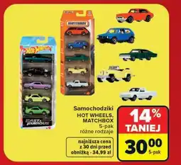 Carrefour Samochodziki HOT WHEELS, MATCHBOX 5-pak oferta