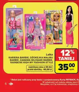 Carrefour Lalka KARIERA BARBIE, DŻOKEJKA MALIBU BARBIE, ZABAWA WŁOSAMI BARBIE, RAINBOW HIGH MY FASHION STYLE oferta