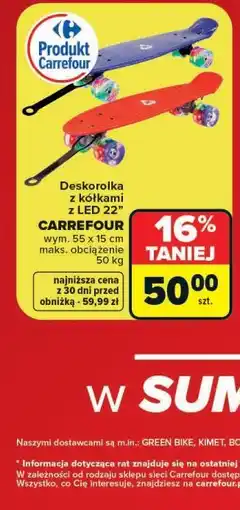 Carrefour Deskorolka z kółkami z LED 22 CARREFOUR oferta