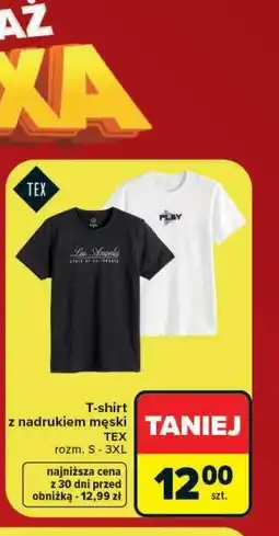 Carrefour T-shirt z nadrukiem męski TEX oferta