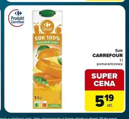 Globi Sok 100% pomarańczowy Carrefour Classic oferta