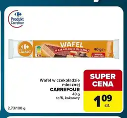 Globi Wafel w czekoladzie mlecznej o smaku kakaowym Carrefour Classic oferta
