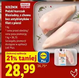 Lidl Rzeźnik Polski kurczak Biesiadny, z chowu bez antybiotyków - filet z piersi oferta