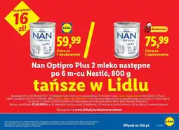 Lidl Nan Optipro Plus 2 mleko następne po 6 m-cu Nestlé oferta