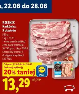 Lidl RZEŹNIK Karkówka, 5 plastrów oferta