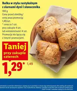 Lidl Bułka w stylu rustykalnym z ziarnami dyni i słonecznika oferta